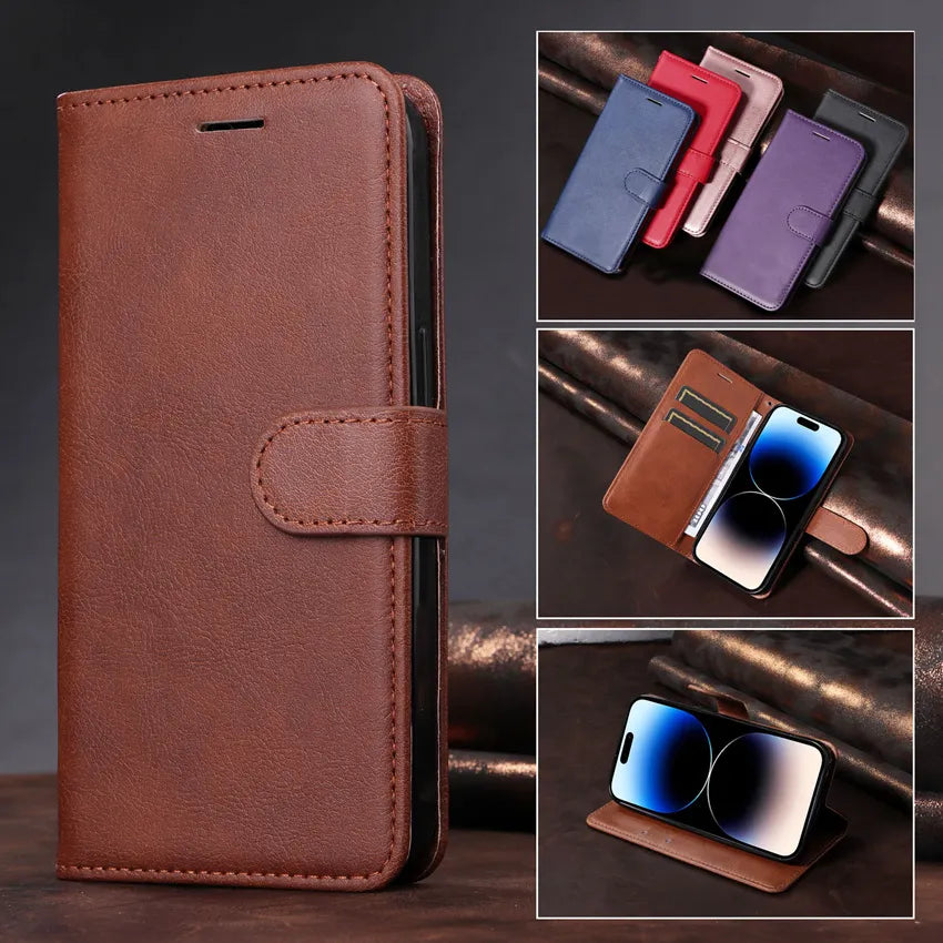 Pure Color Wallet Flip Leather Google Case - DealJustDeal