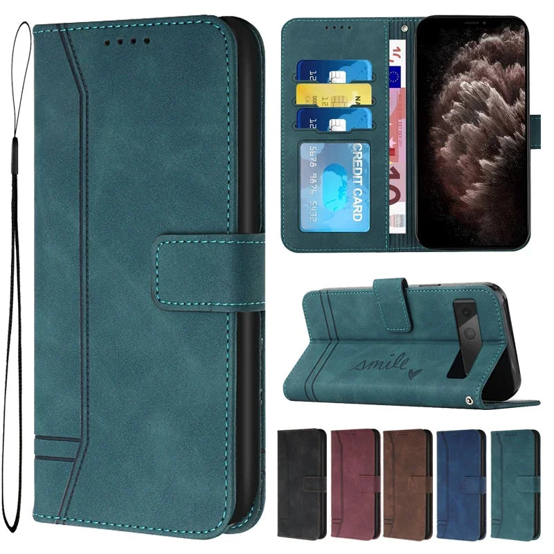 Wallet With Photo Frame Flipped Magnetic Leather Google Case - DealJustDeal