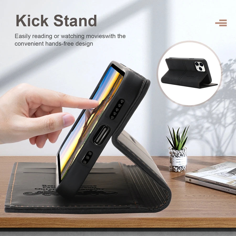 Wallet Fantastic Suction Card Magnetic Flip Leather iPhone Case - DealJustDeal