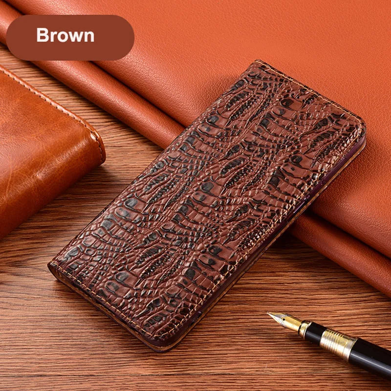 Crocodile Claw Genuine Leather Flip iPhone Case - DealJustDeal