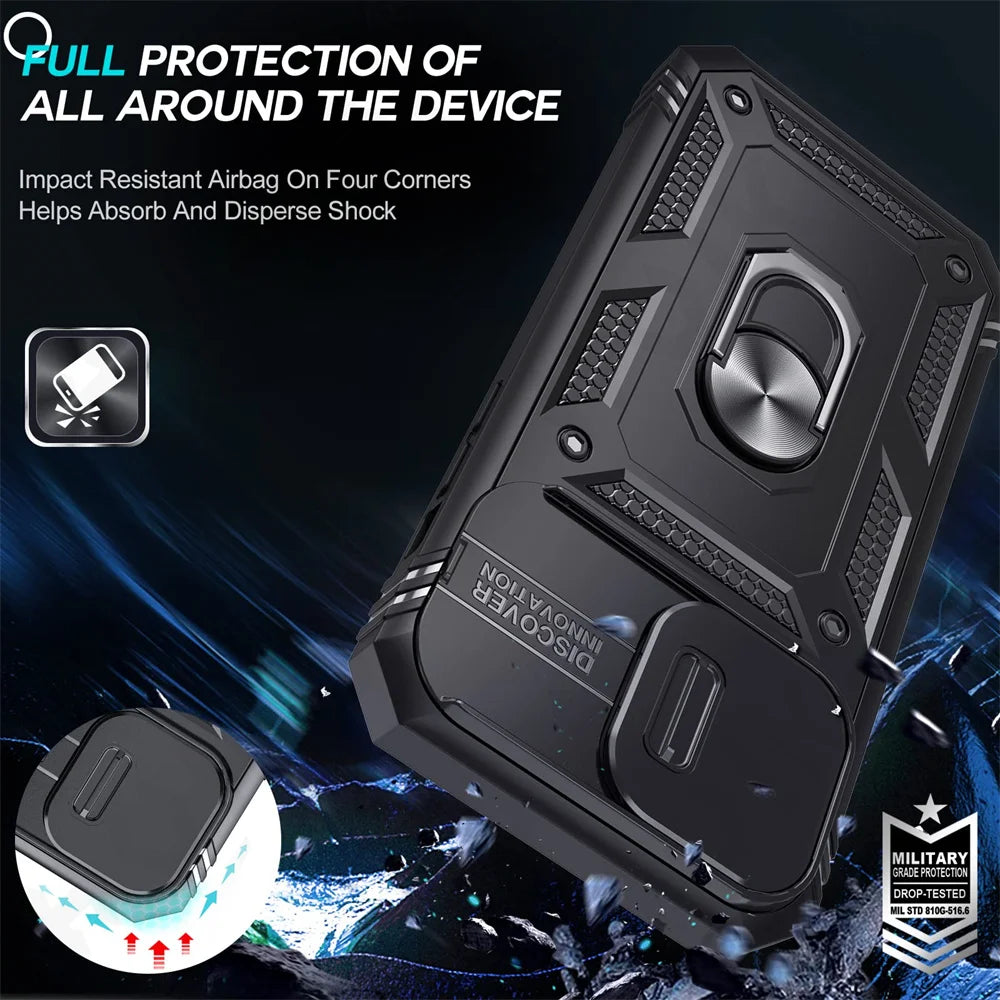 Armor Designed Shockproof Rugged Protective Slide Lens Protector iPhone Case - DealJustDeal