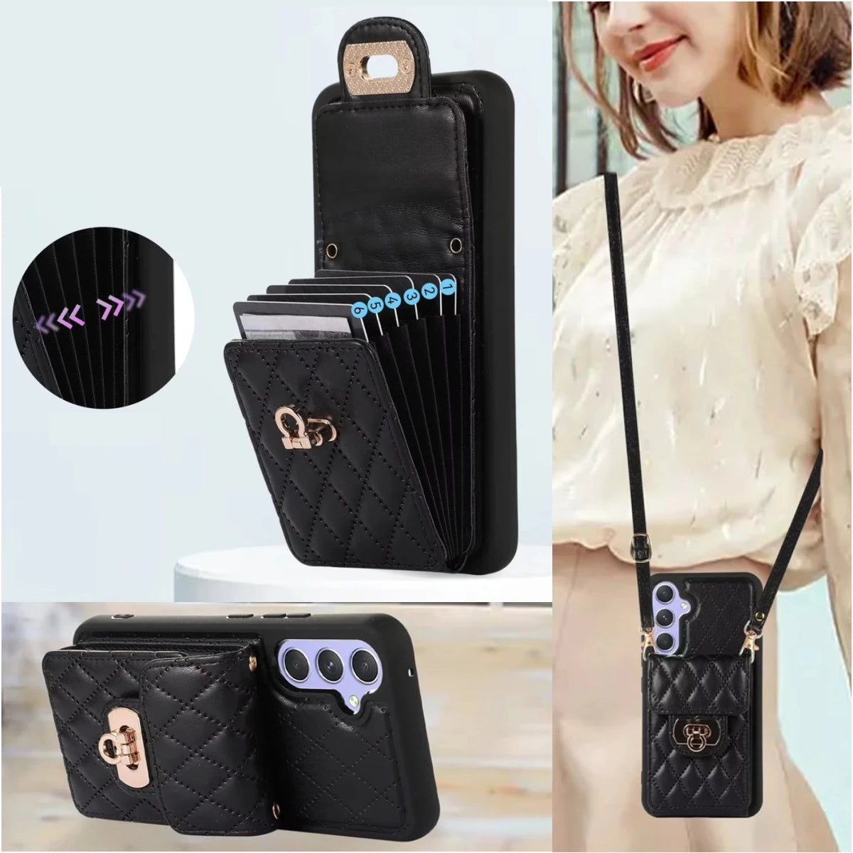 Wallet Cards Slot Leather Galaxy A Case - DealJustDeal