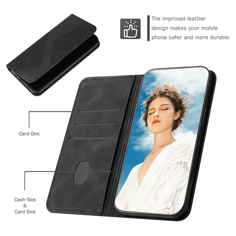 Flip Wallet Magnetic Leather Book Galaxy A Case - DealJustDeal