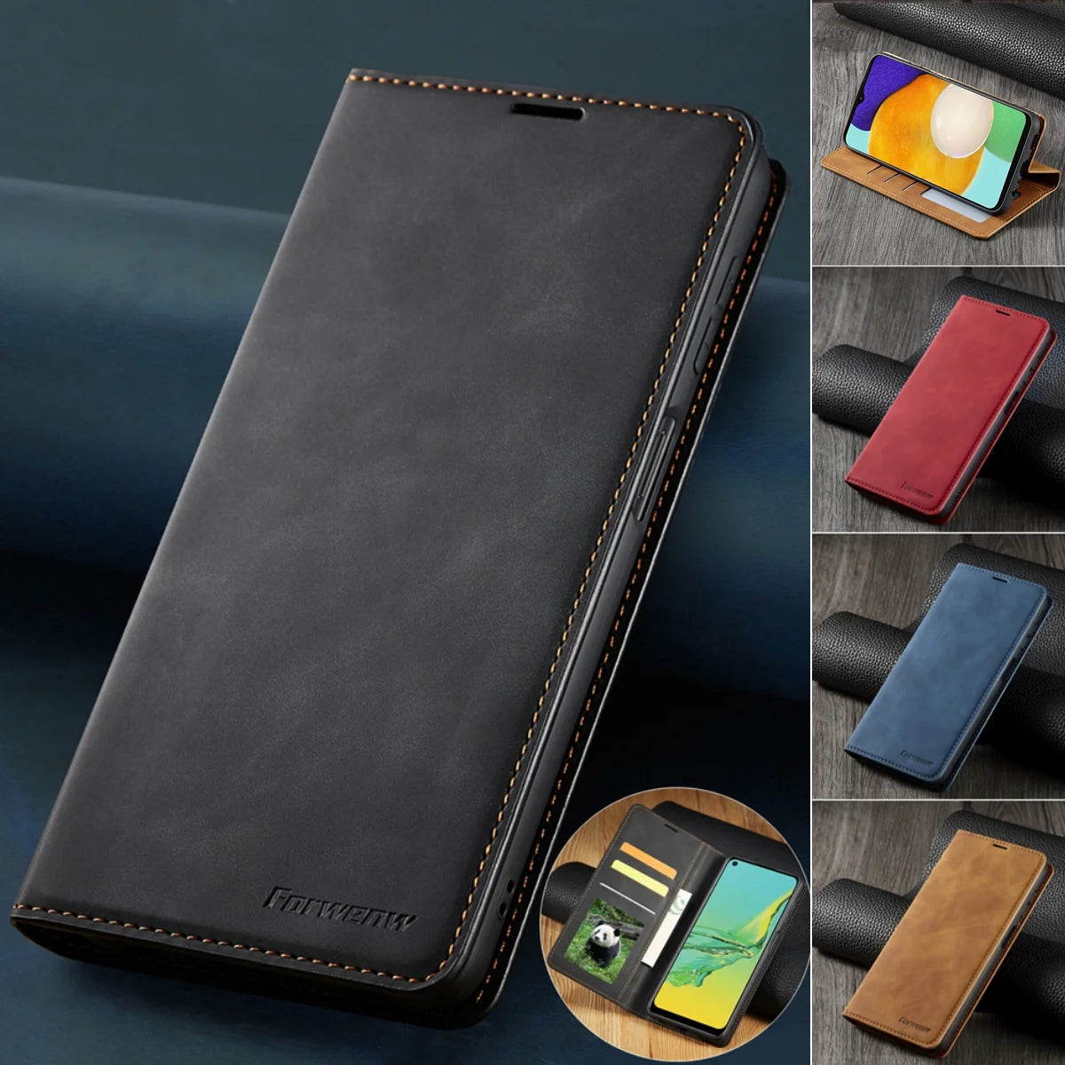 Flip Wallet Leather Galaxy A and M Case - DealJustDeal