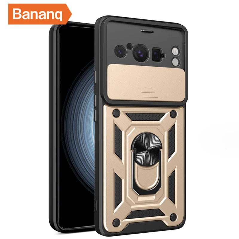 Slide Camera Lens Protection Magnetic Ring Stand Armor Google Case - DealJustDeal