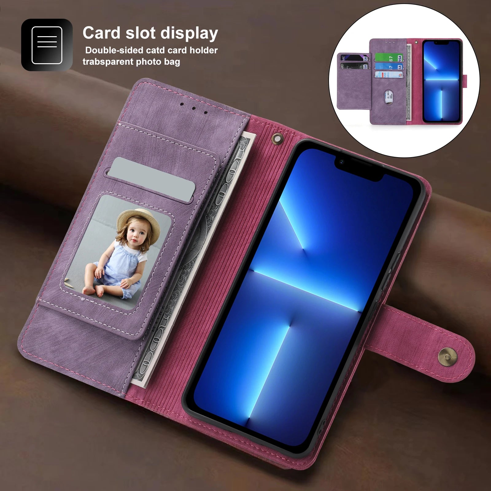 Flip Wallet Anti-Theft Brush Leather Galaxy M Case - DealJustDeal