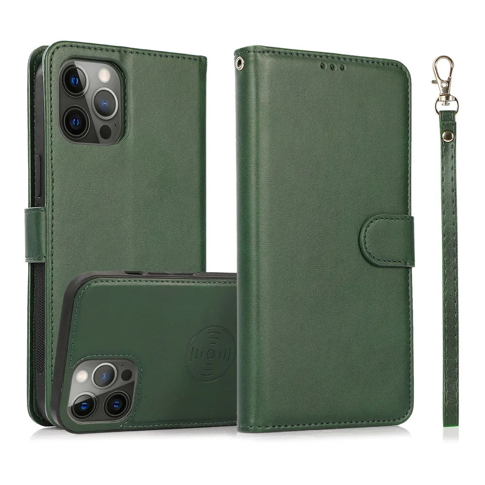 Stand Flip Wallet Magnetic Leather Protective iPhone Case - DealJustDeal