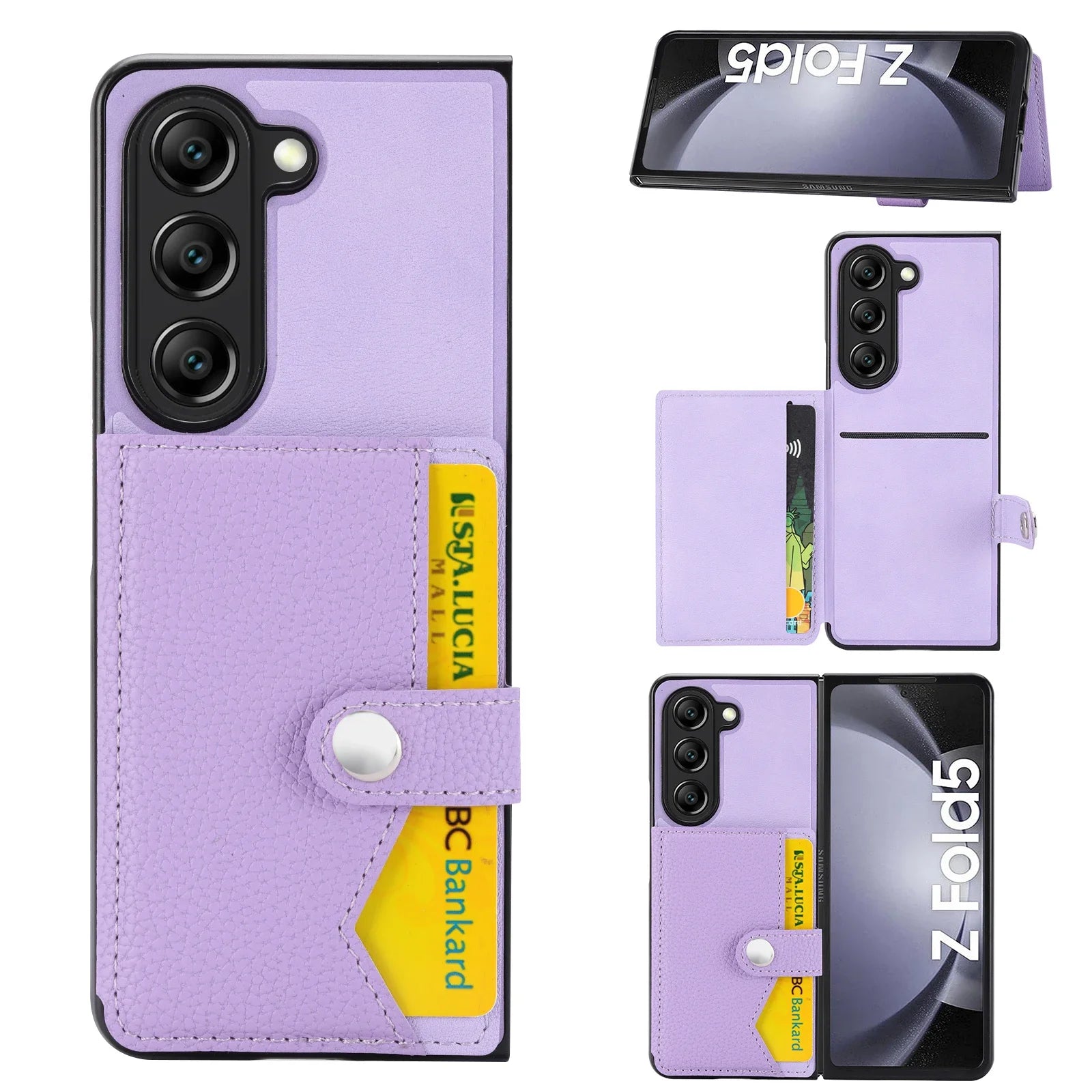 Cards Slot Wallet Leather Galaxy Z Fold Case - DealJustDeal