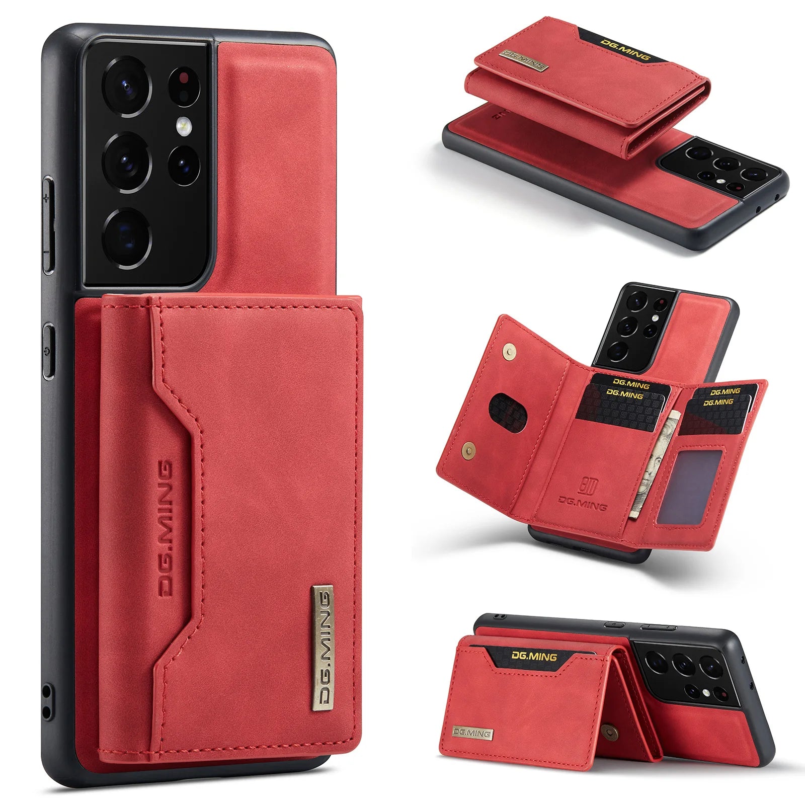 Card Holder Wallet Leather Magnetic attraction galaxy S Case - DealJustDeal