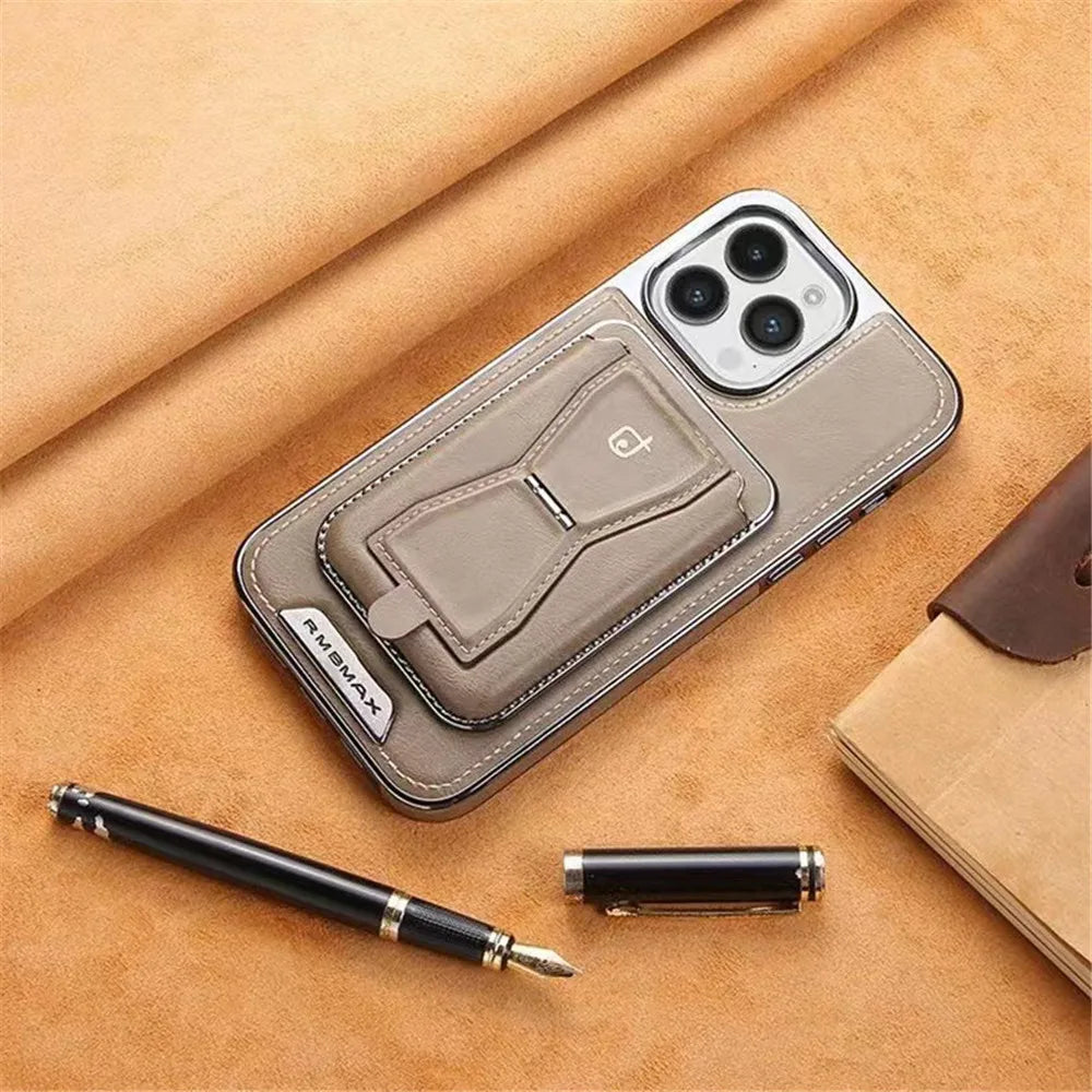 2 in 1 Magnetic Wallet Invisible Kickstand Leather iPhone Case - DealJustDeal