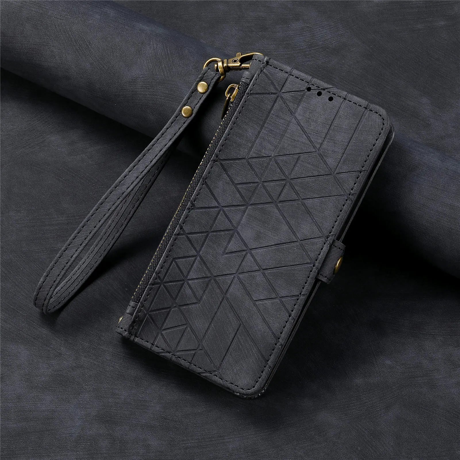 Hand Strap Wallet Zipper Leather Galaxy A and Note Case - DealJustDeal