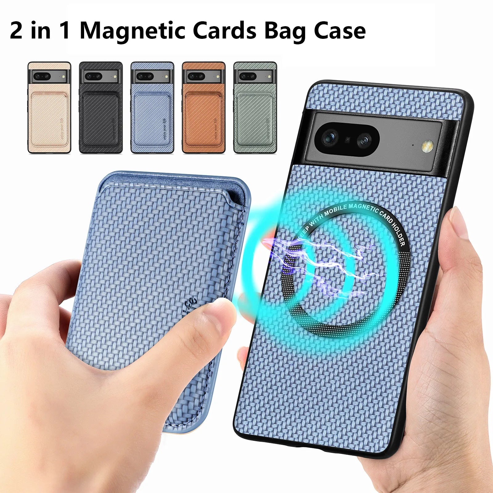 Carbon Fiber Texture Leather Magnetic Google Case - DealJustDeal