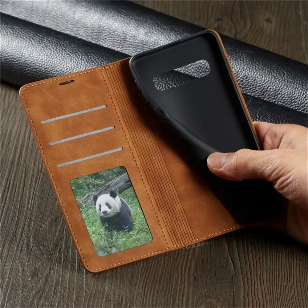 Ultra Thin Magnetic Flip Wallet Leather iPhone Case - DealJustDeal