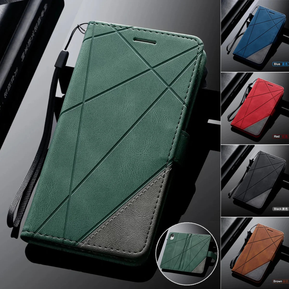 Card Slot Magnetic Leather Galaxy A, Note and S Case - DealJustDeal