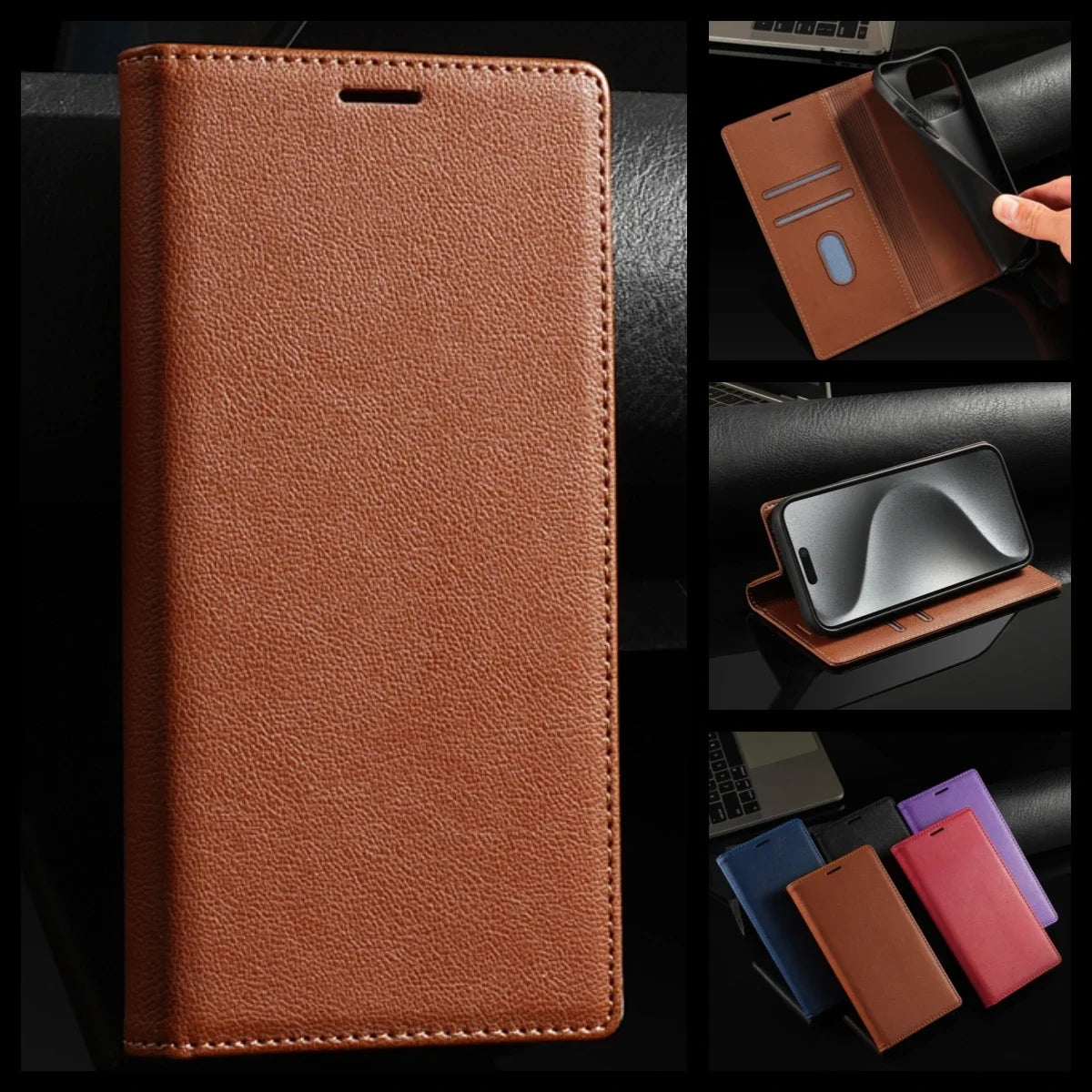 Magnetic Flip Wallet Leather Galaxy A Case - DealJustDeal