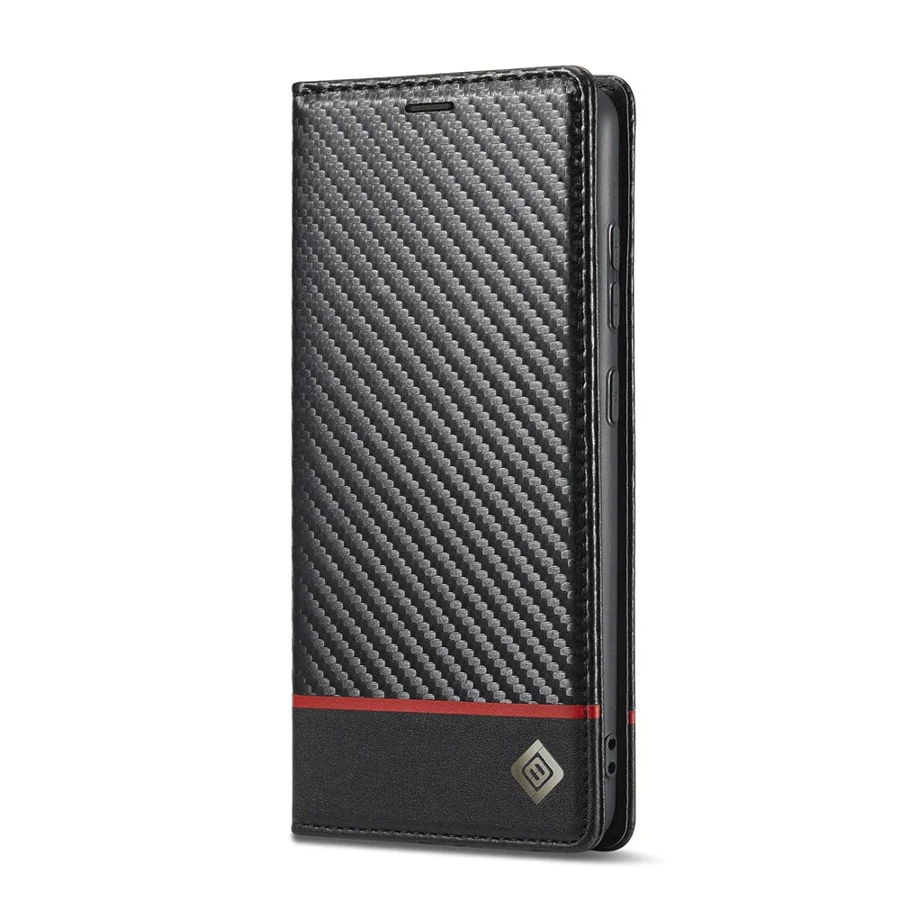 Flip Wallet Carbon Fiber Leather Galaxy A and S Case - DealJustDeal