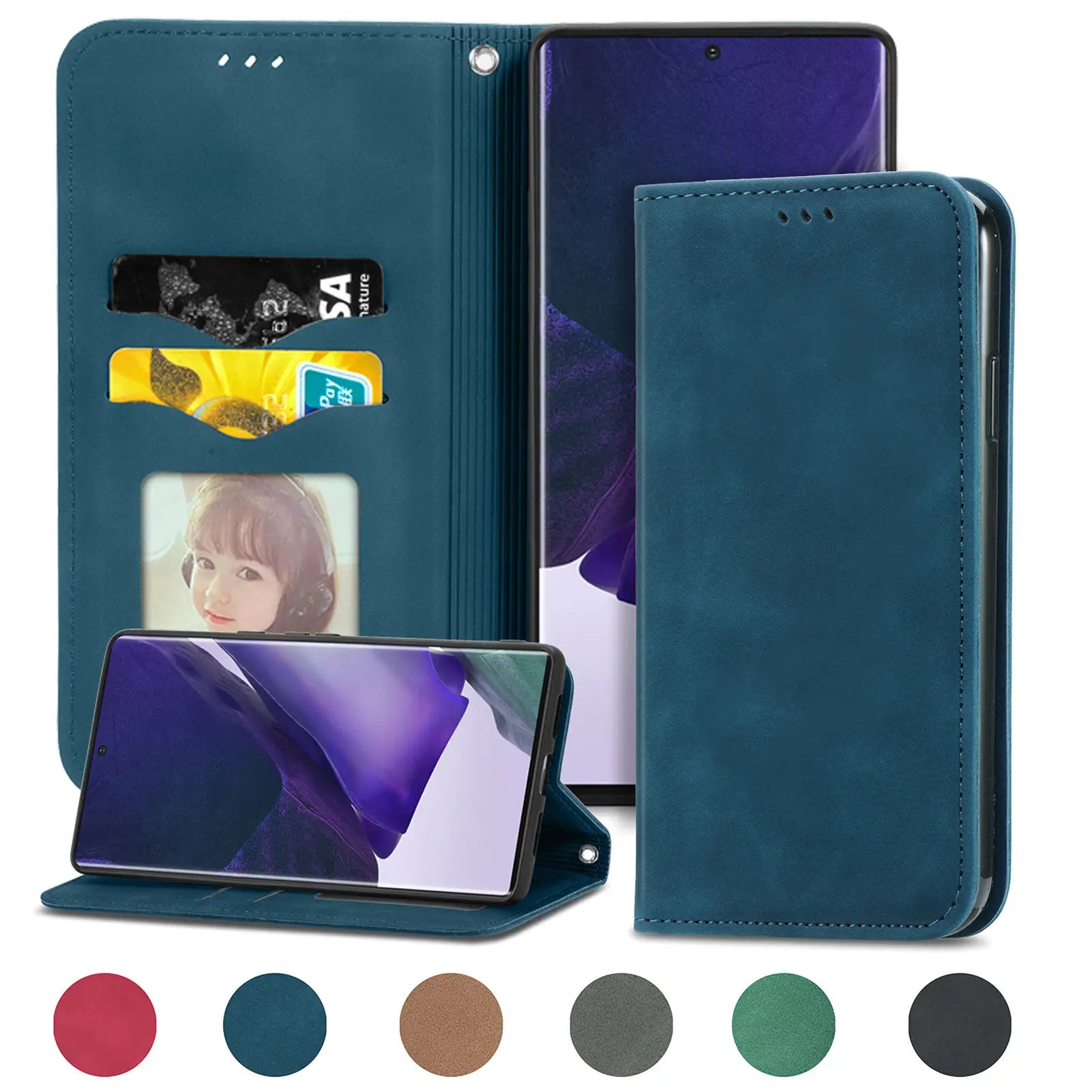 Flip Wallet Leather Galaxy Note and S Case - DealJustDeal