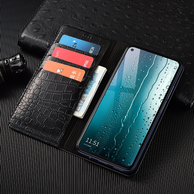 Luxury Wallet Crocodile Genuine Leather Flip iPhone Case - DealJustDeal