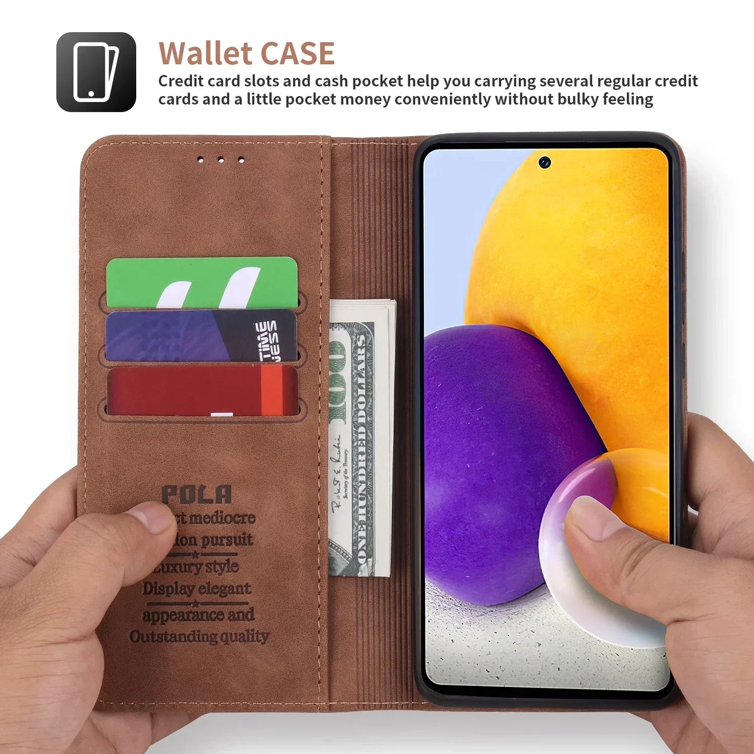 Magnetic Wallet Flip Leather Galaxy A Case - DealJustDeal