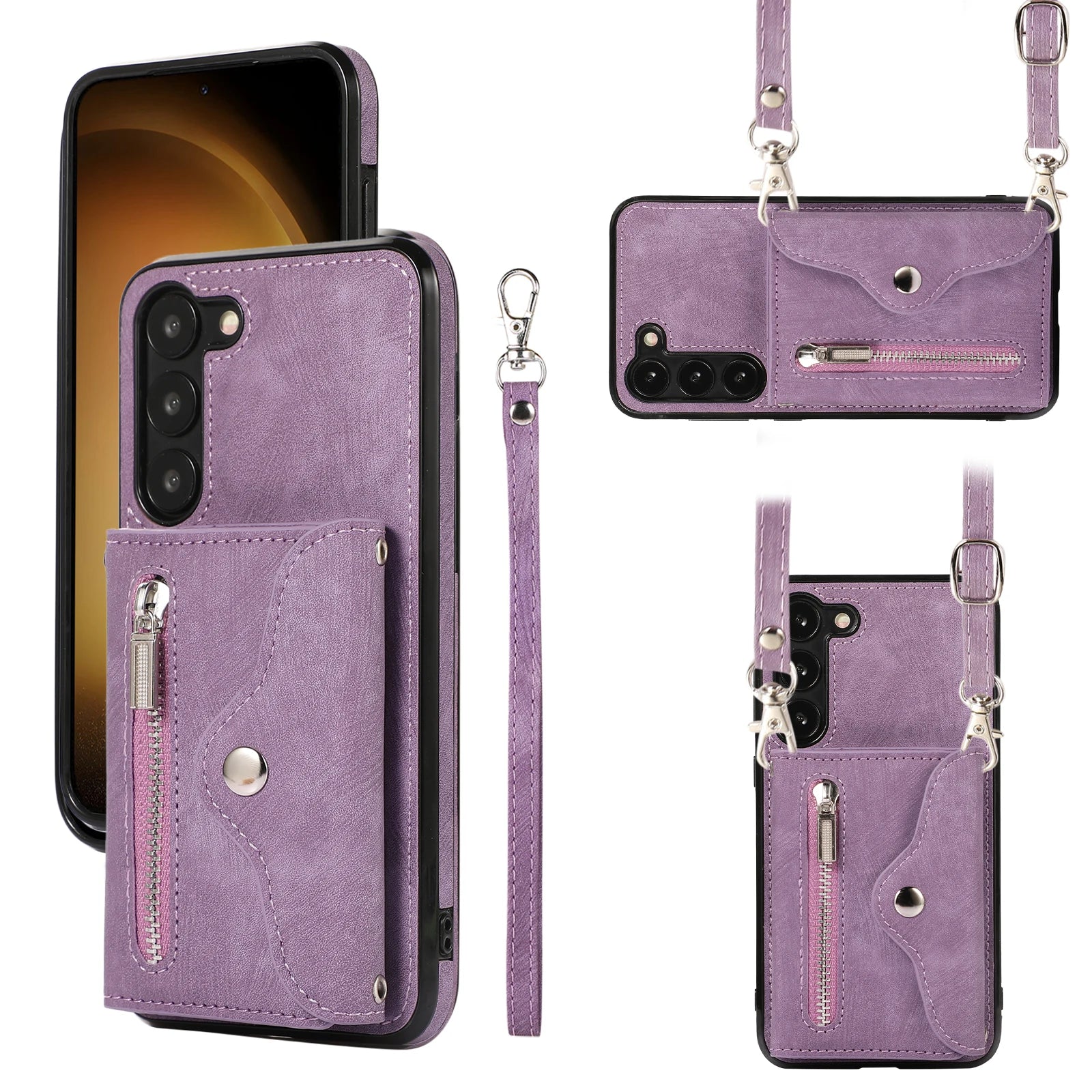 Crossbody Lanyard RFID Leather Galaxy S Case - DealJustDeal