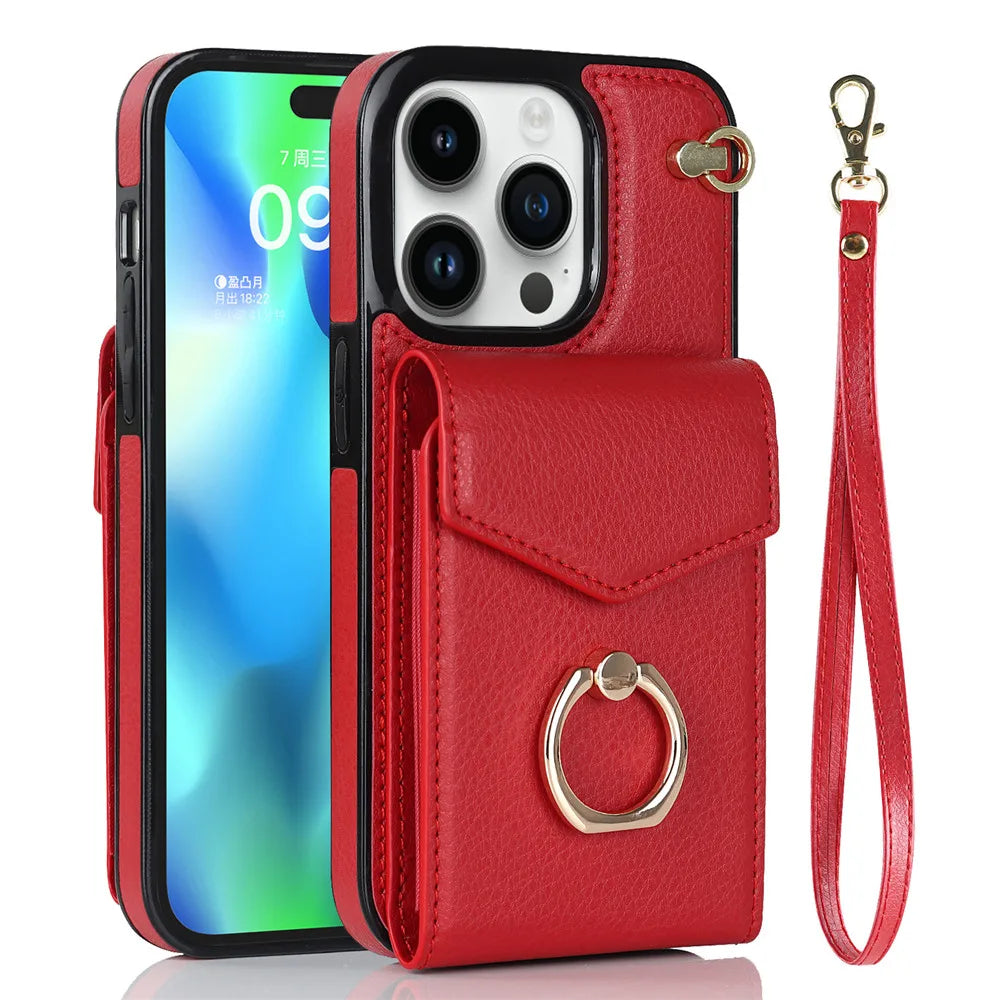 Wallet Card Holder Stand Leather iPhone Case - DealJustDeal