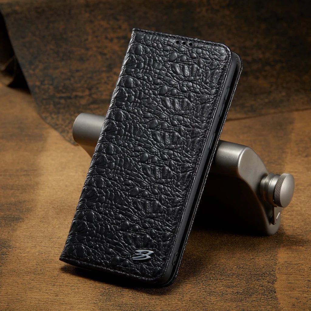 Crocodile Pattern Magnetic Genuine Cowhide Leather Galaxy S Case - DealJustDeal