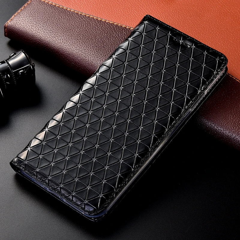 Wallet Flip Diamond Genuine Leather iPhone Case - DealJustDeal