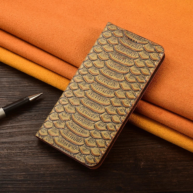 Python Skin Magnet Genuine Leather Galaxy S Case - DealJustDeal