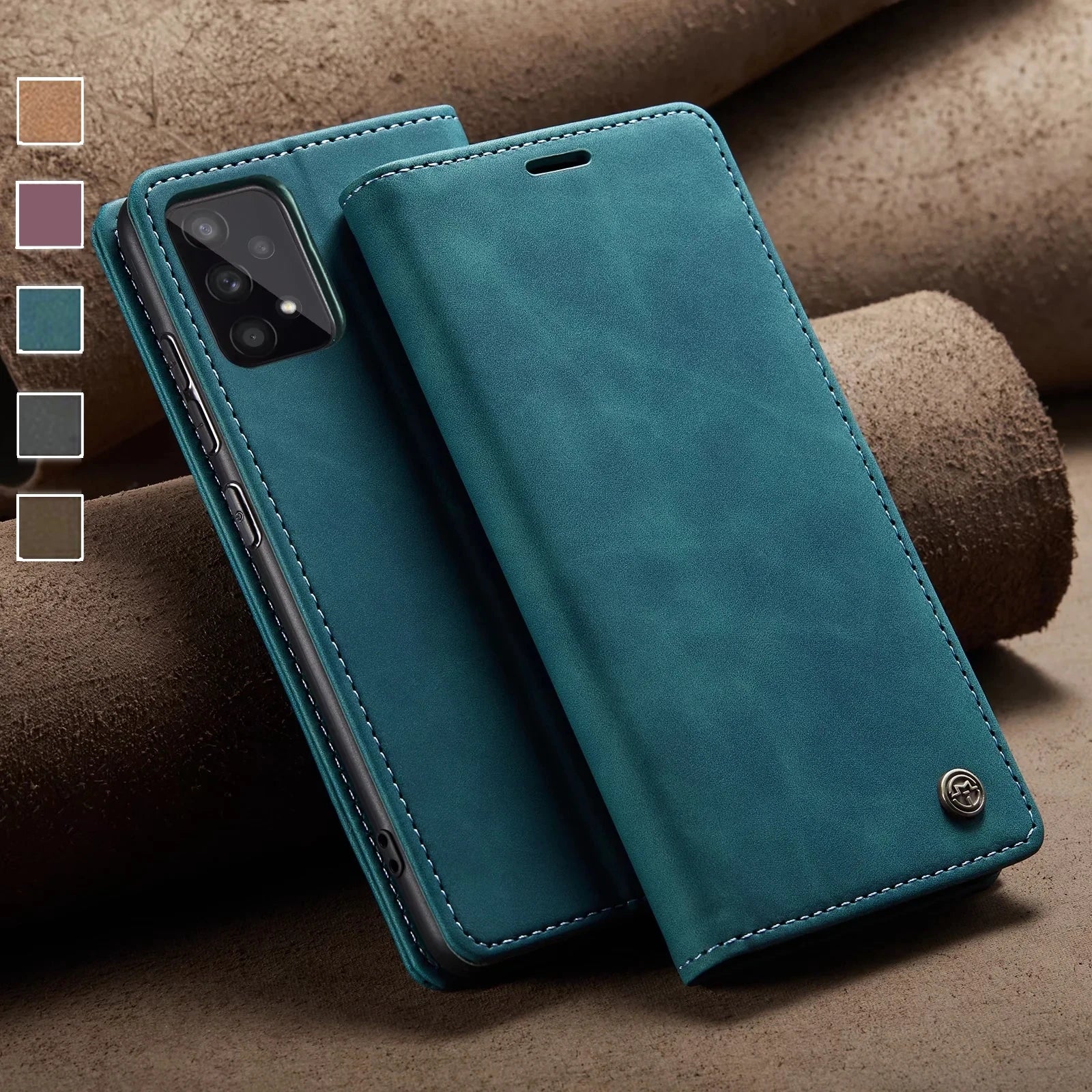 Magnet Flip Wallet Leather Galaxy A and M Case - DealJustDeal