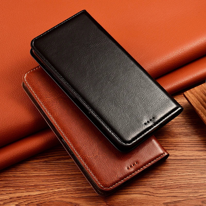 Vintage Magnetic Wallet Genuine Leather Galaxy S Case - DealJustDeal