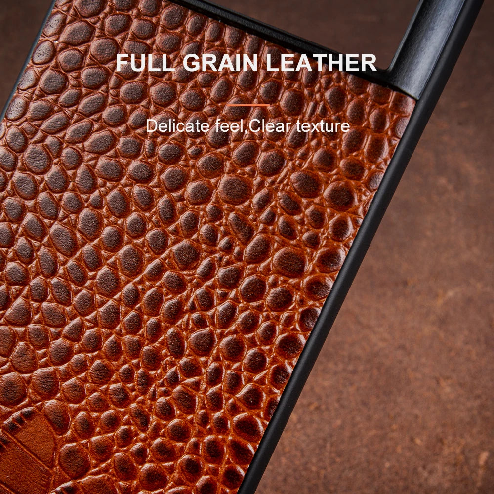 Handmade Cowhide Crocodile Pattern  Genuine Leather Google Case - DealJustDeal