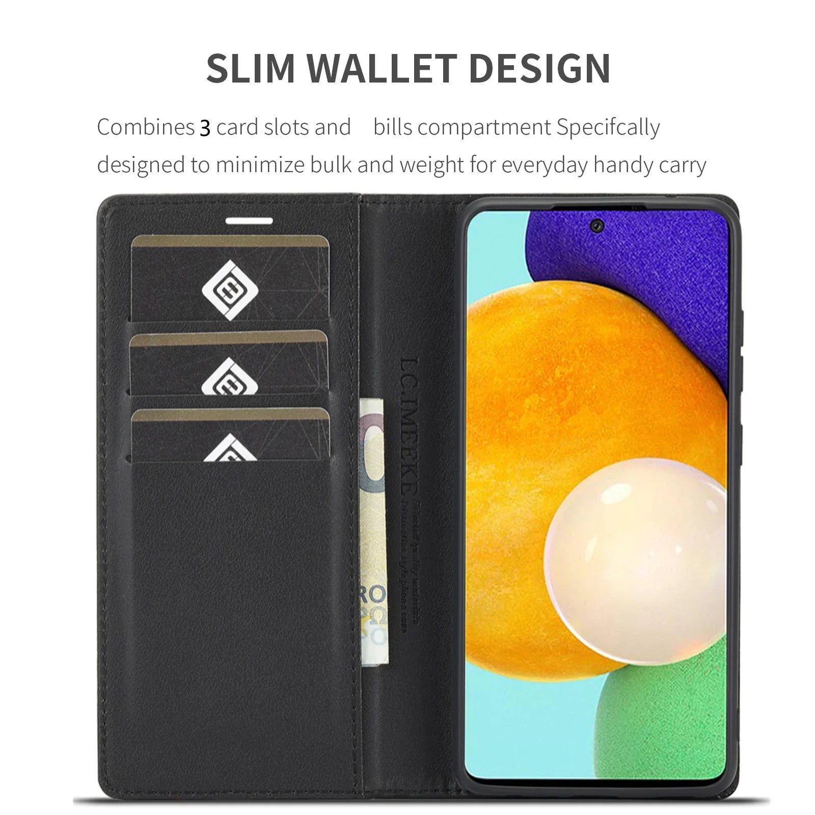 Card Slots Wallet Carbon Fiber Leather Galaxy A Case - DealJustDeal