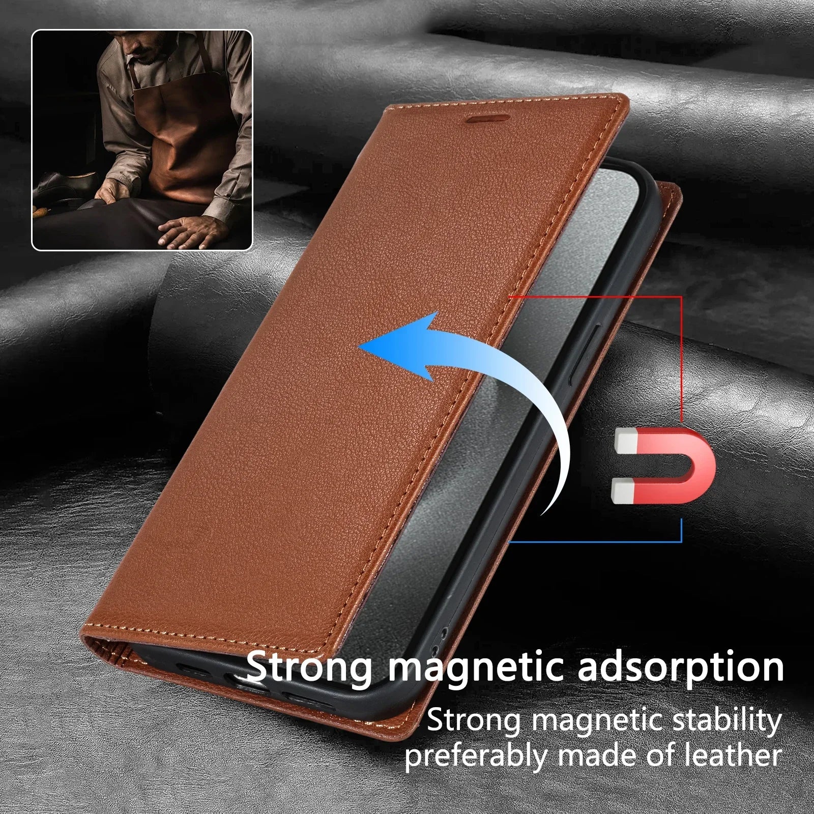 Magnetic Flip Wallet Leather Galaxy A Case - DealJustDeal