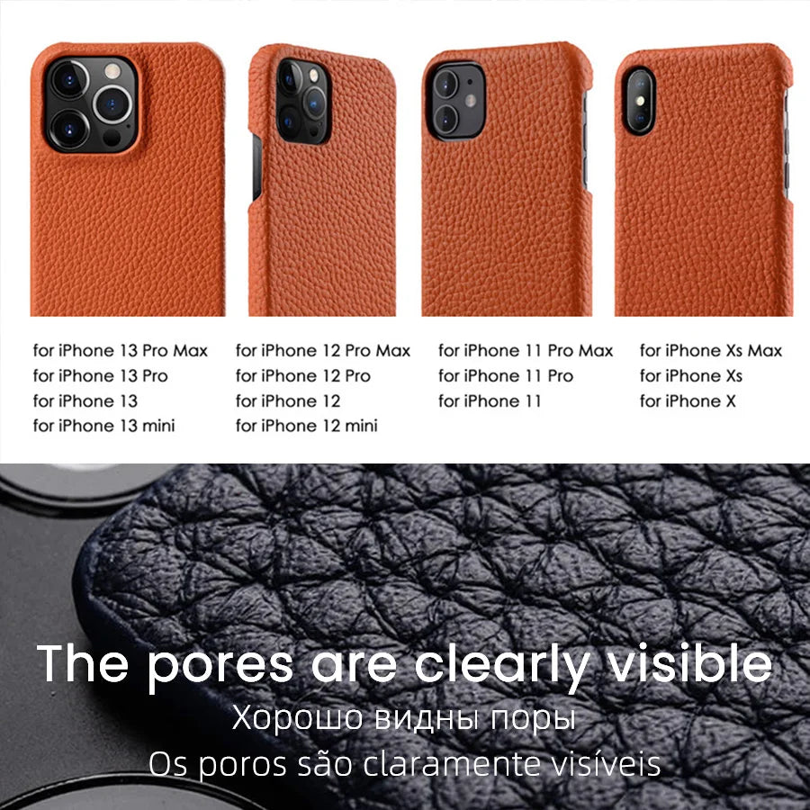 High-end Cow Premium Genuine Leather iPhone Case - DealJustDeal