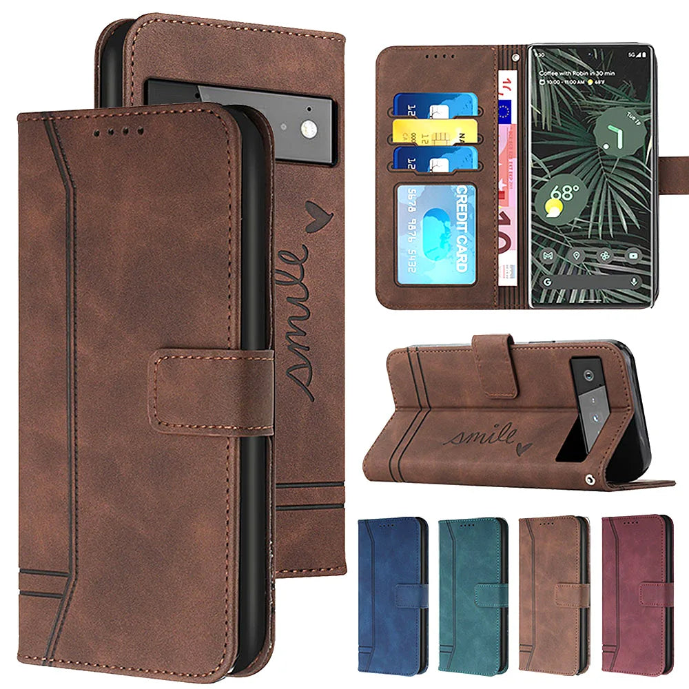 Matte Leather Wallet Google Case - DealJustDeal