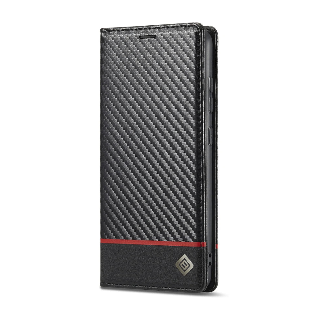 Flip Wallet Carbon Fiber Leather Galaxy A, M and S Case - DealJustDeal