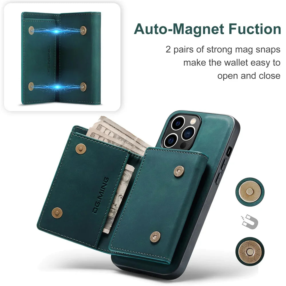 Magnetic Detachable Retro Flip Leather iPhone Case - DealJustDeal