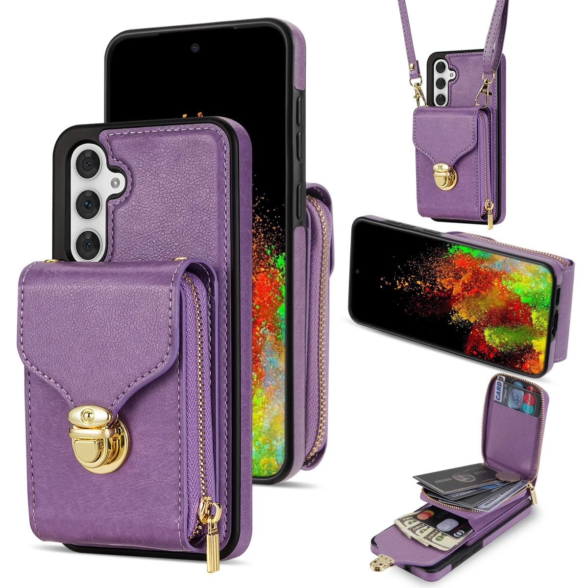 Card Slot Holder Wallet Leather Galaxy S Case - DealJustDeal