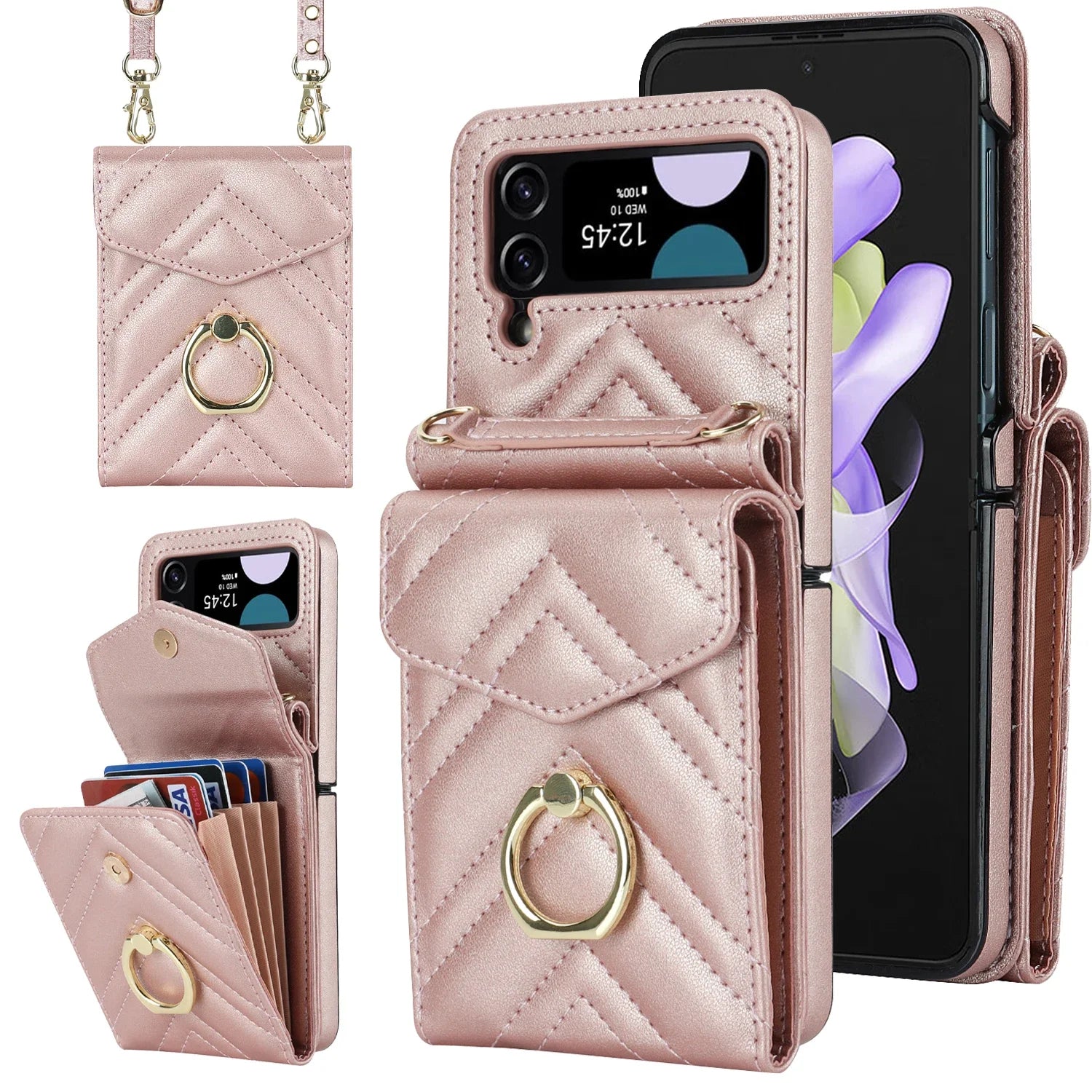 Wallet RFID Card Slot Leather Galaxy Z Flip Case - DealJustDeal