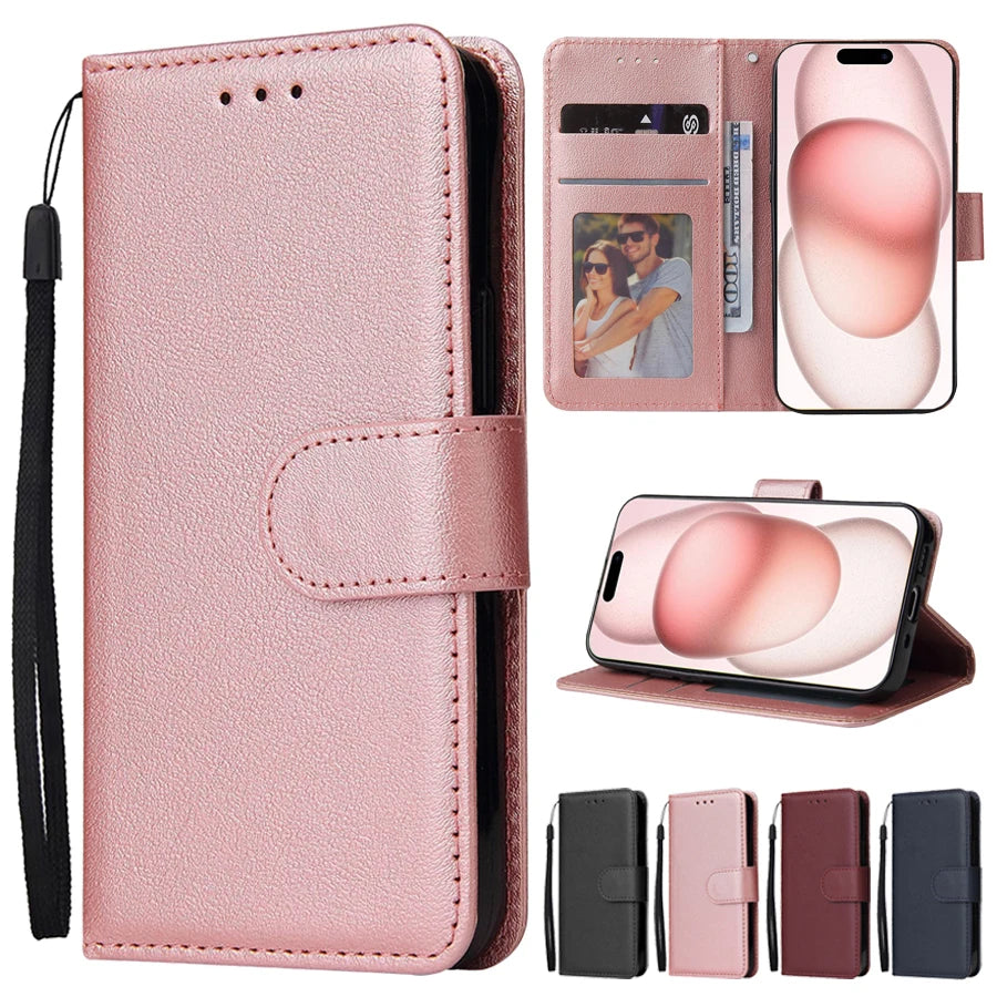 Wallet With Card Photo Frame Stand Magnetic Flip Leather iPhone Case - DealJustDeal