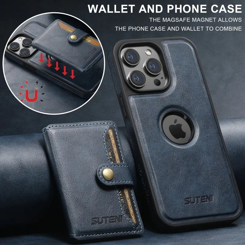 2 in 1 Detachable Leather Magnetic iPhone Case - DealJustDeal