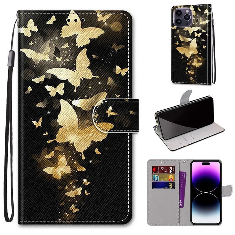 Wallet Stand Book Flower Pattern Flip Leather Galaxy A Case - DealJustDeal