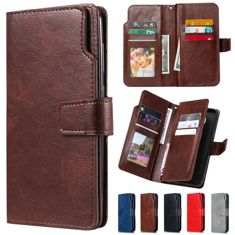 Leather Nine Cards Wallet Galaxy Note and S Case - DealJustDeal