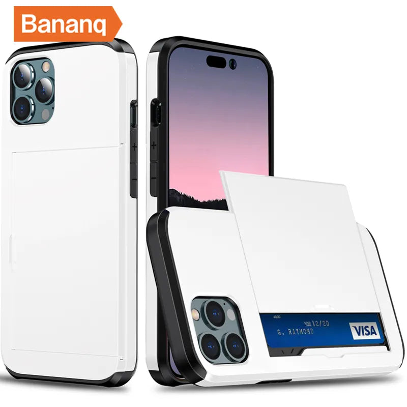 Shockproof Slide Card Slot iPhone Case - DealJustDeal