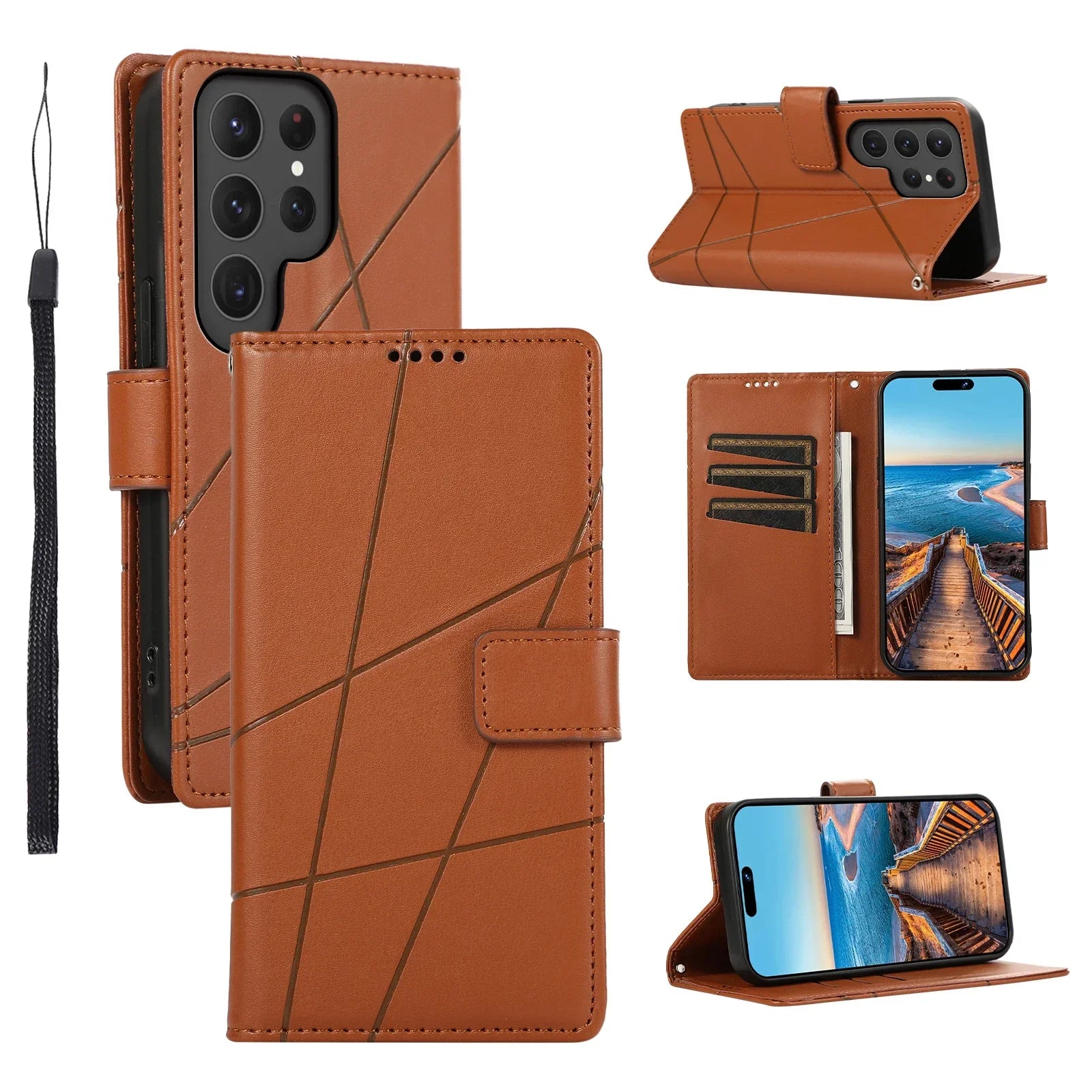 Wallet Flip Card Holder Leather Galaxy M and S Case - DealJustDeal