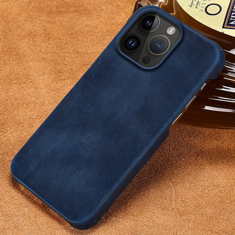 Retro Genuine PULL-UP Leather Cowhide iPhone Case - DealJustDeal