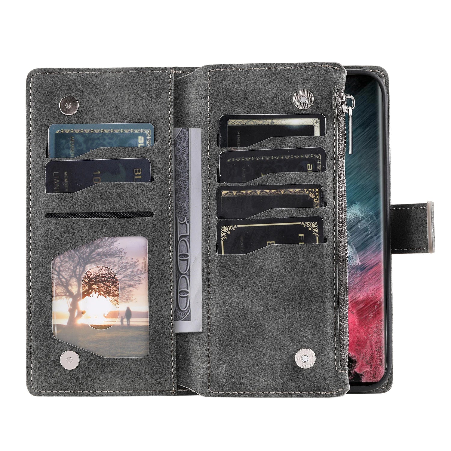 Embossing Card Wallet Leather Flip Galaxy A and S Case - DealJustDeal