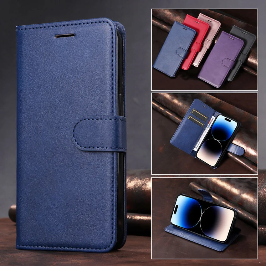 Pure Color Wallet Flip Leather Google Case - DealJustDeal