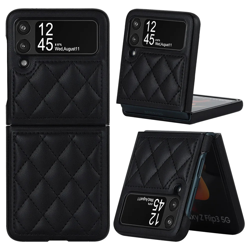 Retro Folding Leather Texture Galaxy Z Flip Case - DealJustDeal