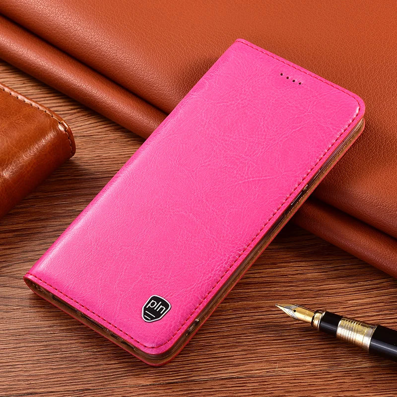 Magnetic Wallet Flip Cowhide Genuine Leather Galaxy S Case - DealJustDeal